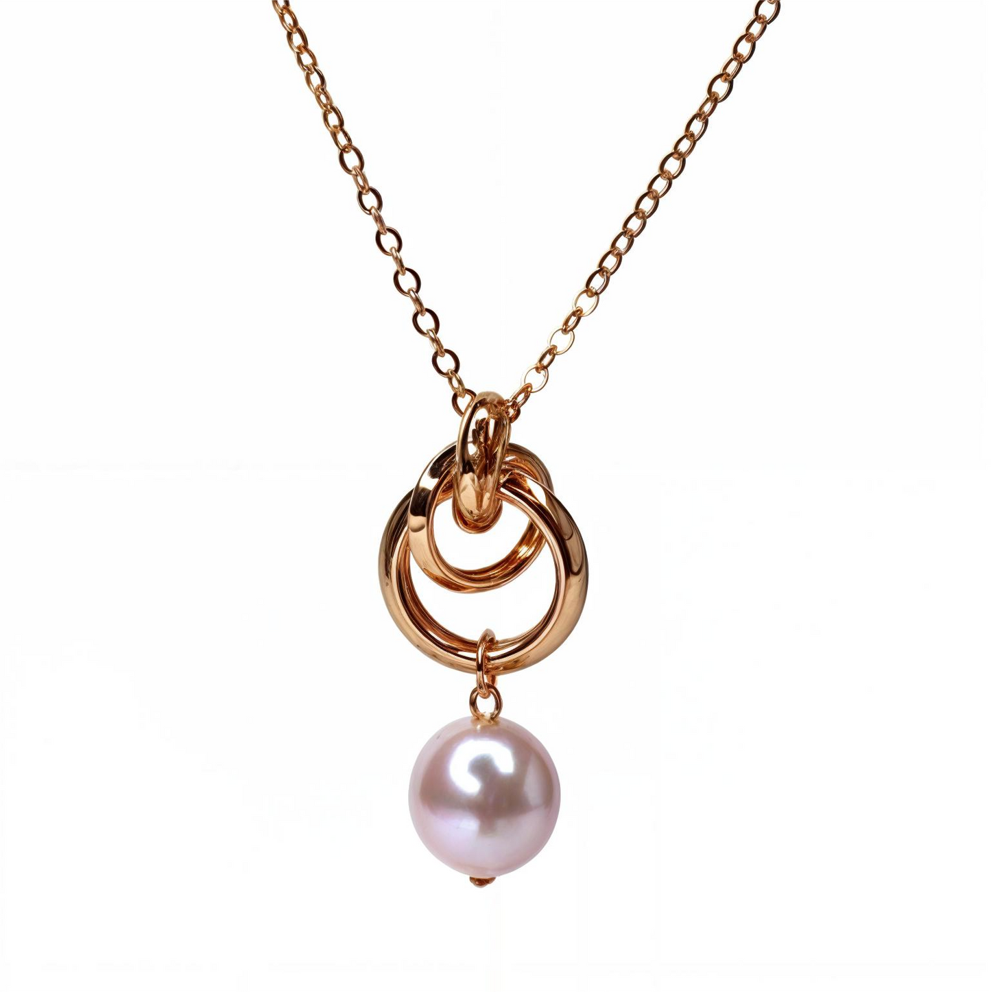 Golden Plated Long Chain Pendant with Hanging Pearl