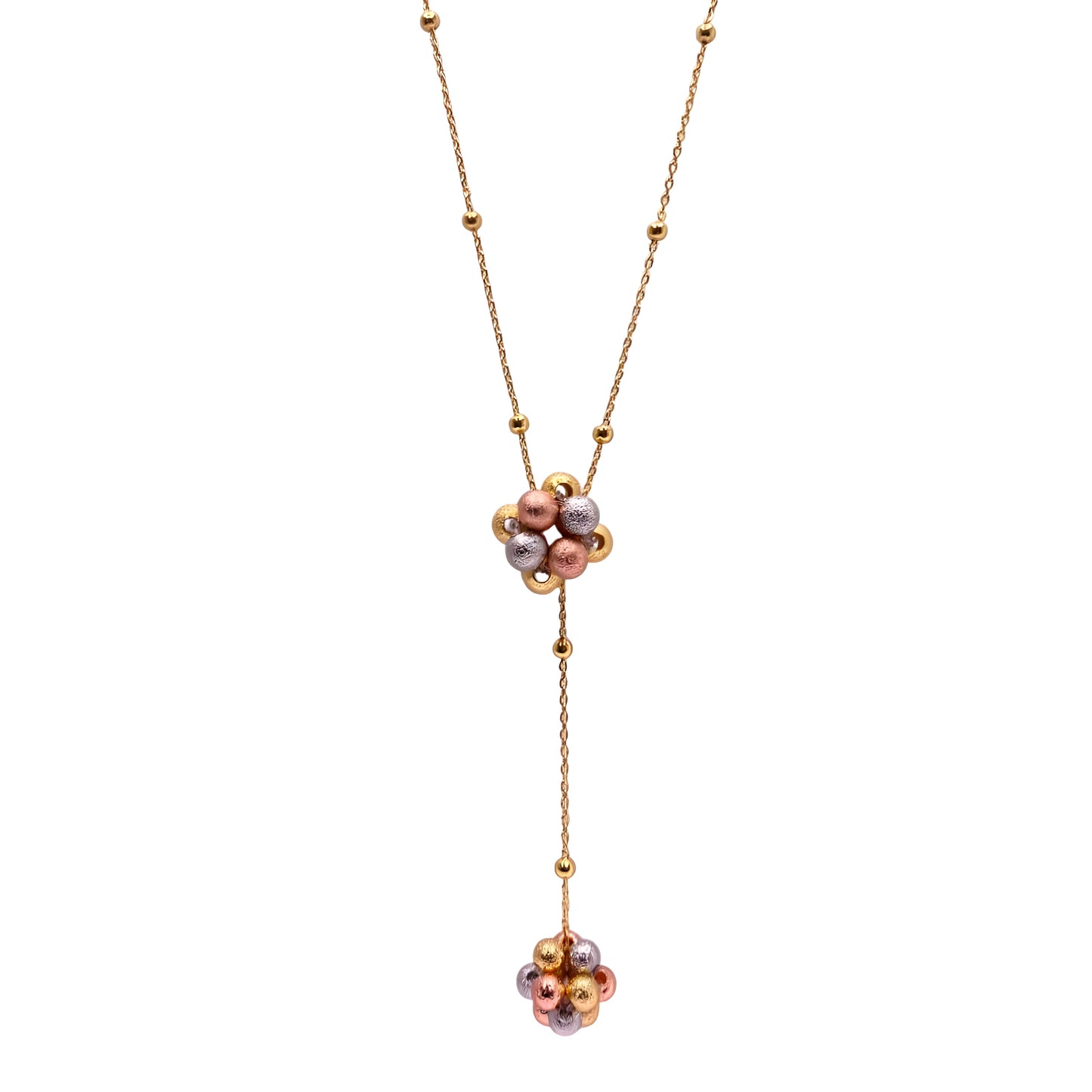 Golden Plated Drop Beads Chain Pendant