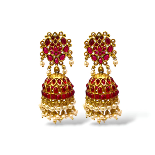 Beautiful Golden Anique Finish Jhumki