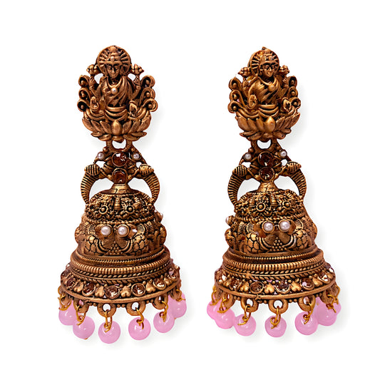 Lakshmi temple Jhumki | Vatiyaana Jewelry