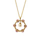 Radiant Chain Pendant with Baby Pink Stones and Pearl Drop