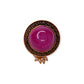 Vintage-Inspired Fuchsia Glass Ring with Ornate Rose Gold-Tone Setting