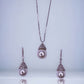 White Pearl Drop Pendant Set