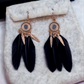 Boho Golden Plated Black Feather Danglers