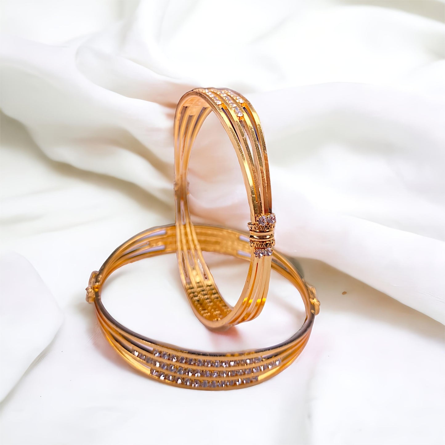 Bracelet Look Gold Plated CZ Bangles