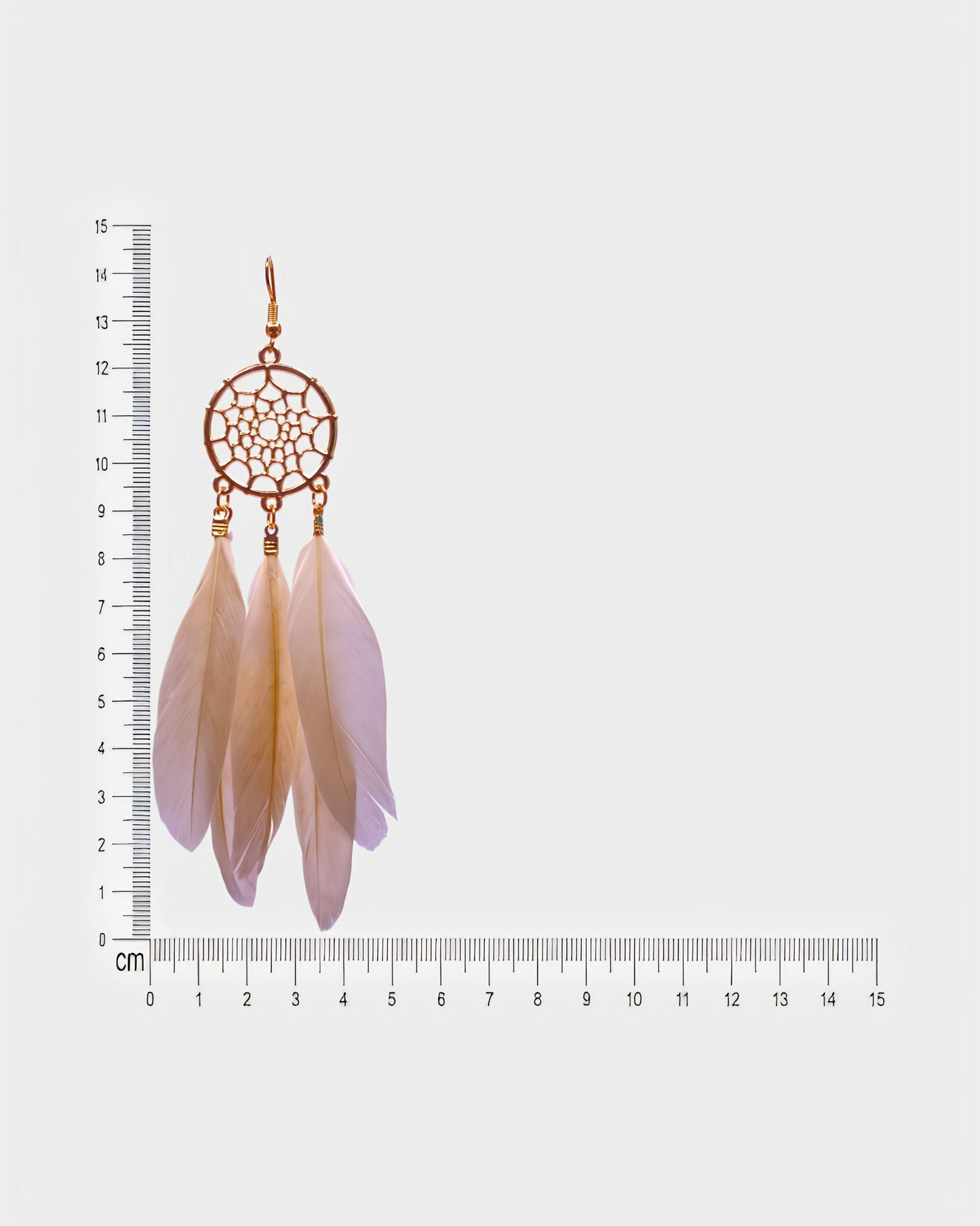 Off White Dreamcatcher Feather Danglers