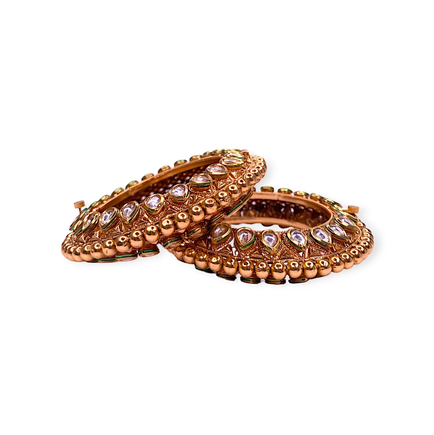 Traditional Kundan Bangles with Golden plating