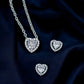 Beautiful Heart Cut Single AD Solitaire Chain Pendant Set with Studs