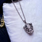 Panther Design Chain Pendant with Black & White Stones