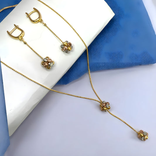 Unique Pendant Set with Golden Look Ball