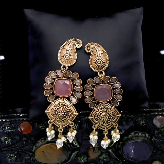 Gold-Toned Traditional Earrings