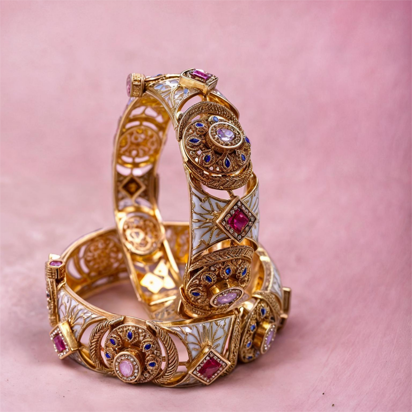 Antique Meenakari Bangles with Stones