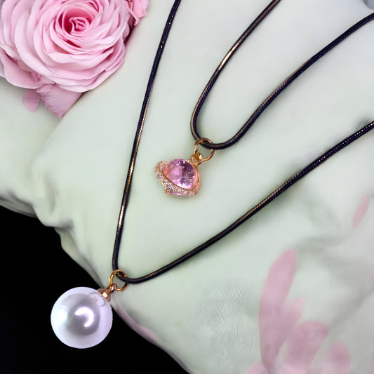 Mini Love Planet With Classic South Sea Pearl Gold-Toned Necklace