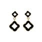 Beautiful Golden & Black Clover Design Danglers