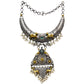 Antique Oxidised Two Tone Hasli Necklace Set with Hanging Pearls