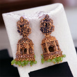 Antique Temple Elegance Gold Plated Jhumki For Women