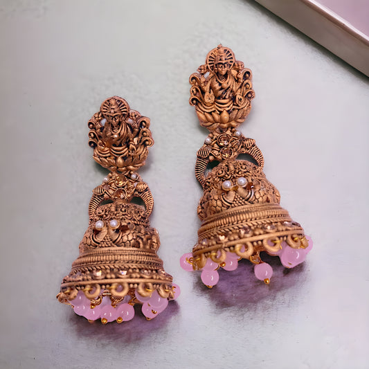 Lakshmi temple Jhumki | Vatiyaana Jewelry