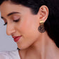 Golden Plating Black Spiral Earrings