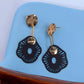 Black Floral Hanging Danglers