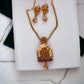 Ganesh Grand Pendant with Earring Gold Plated