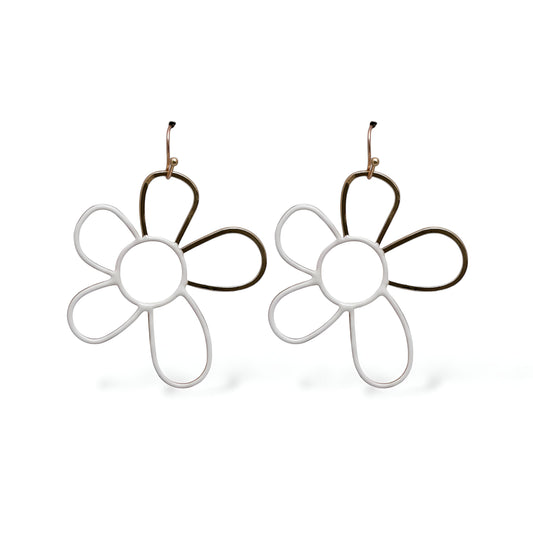 Beautiful Hollow Golden & White Daisy Danglers