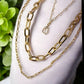 Elegant Multi Layer Gold Plated Korean Necklace with Pearls & CZ Stones