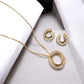 Gold Plated Circle Pendant Set with Stones