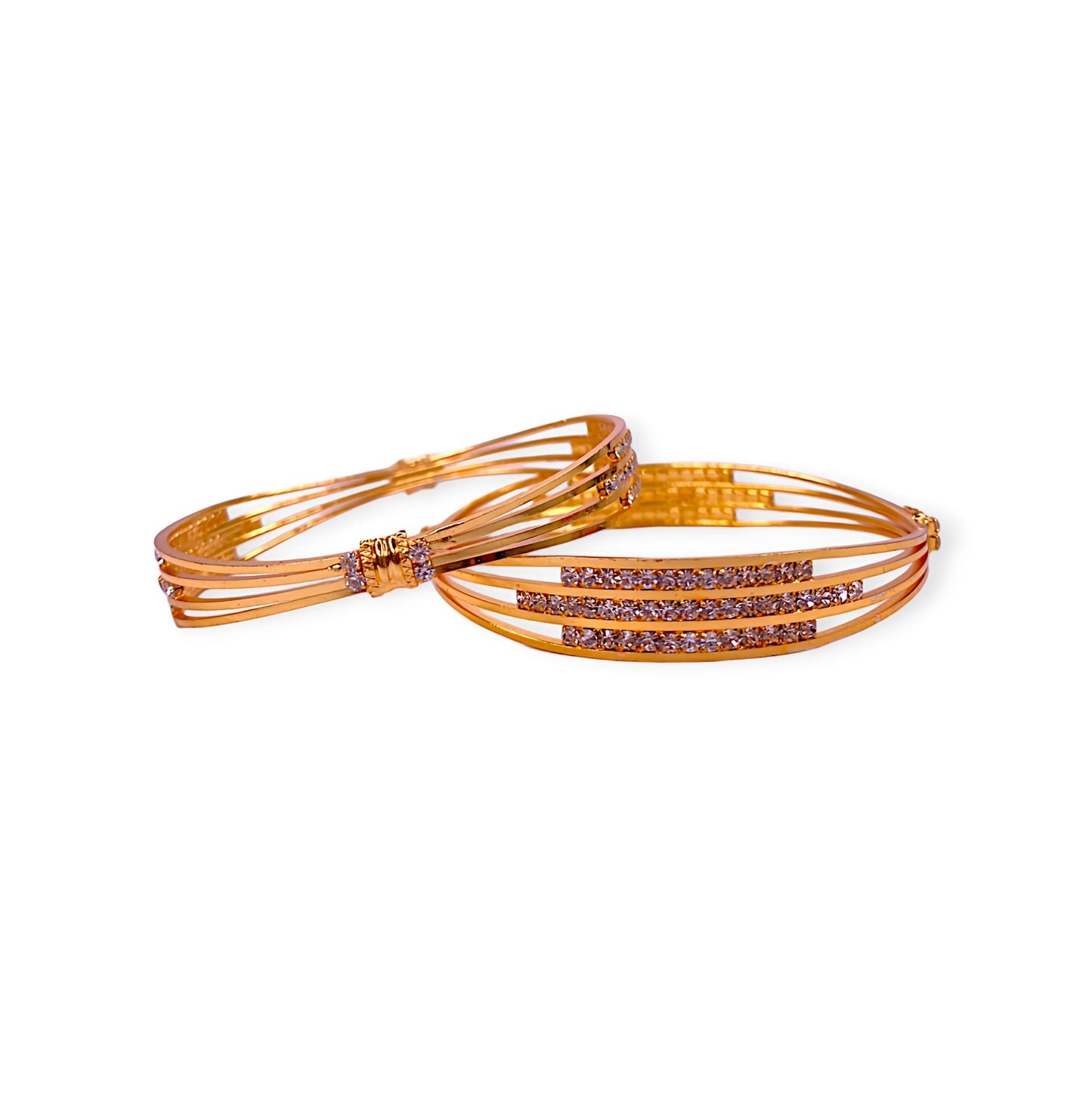 Bracelet Look Gold Plated CZ Bangles