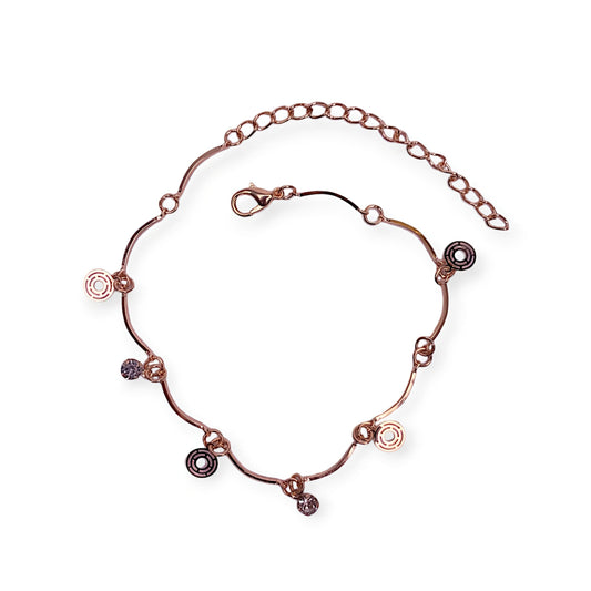 Stone-Studded ladies Anklet Gold plated