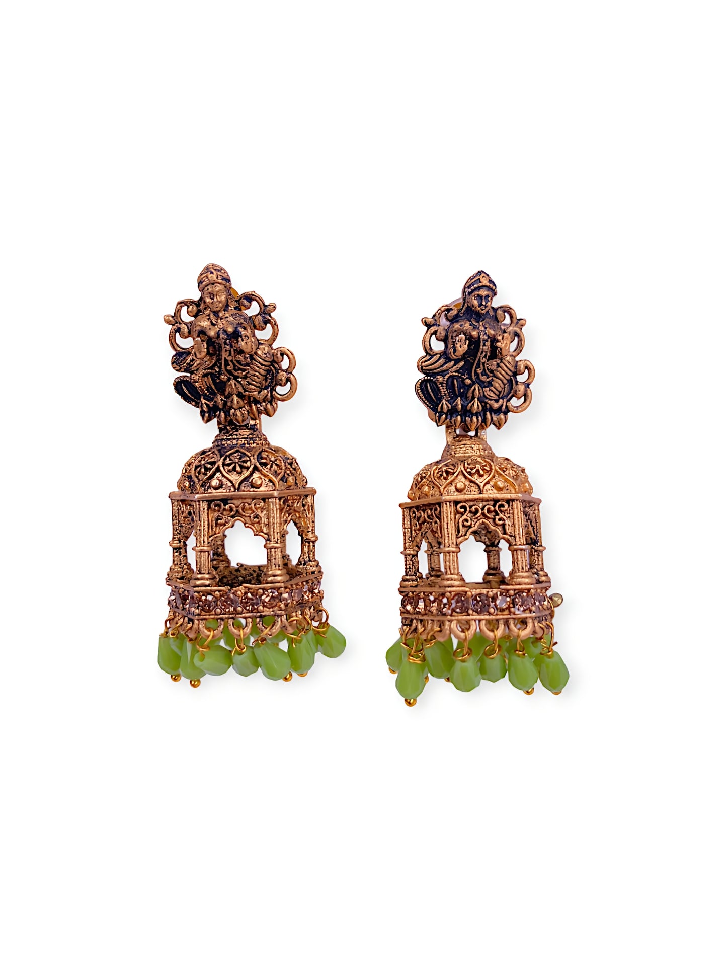 Antique Temple Elegance Gold Plated Jhumki For Women