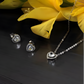 Beautiful Heart Cut Single AD Solitaire Chain Pendant Set with Studs