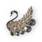 Regal Swan Elegance Gold Plated Stone Studded Brooch