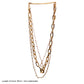 Elegant Multi Layer Gold Plated Korean Necklace with Pearls & CZ Stones