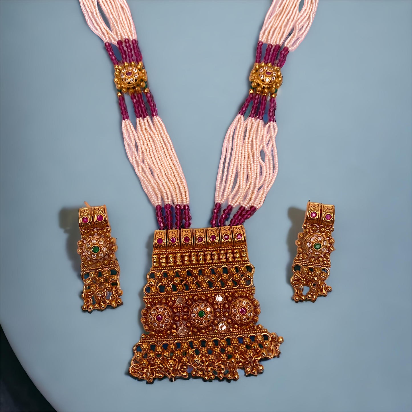 Rani Har Necklace Set with Jhumka