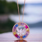 Circle Eagle Chain Pendant with MOP & Colorful CZ