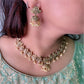 Gold Toned Choker Necklace Set with Earrings for Women