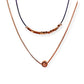 2-Layers GOLD Plated Jewelry with Dark Chain Necklace for Ladies