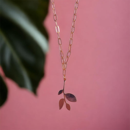 Golden Leaf Chain Pendant