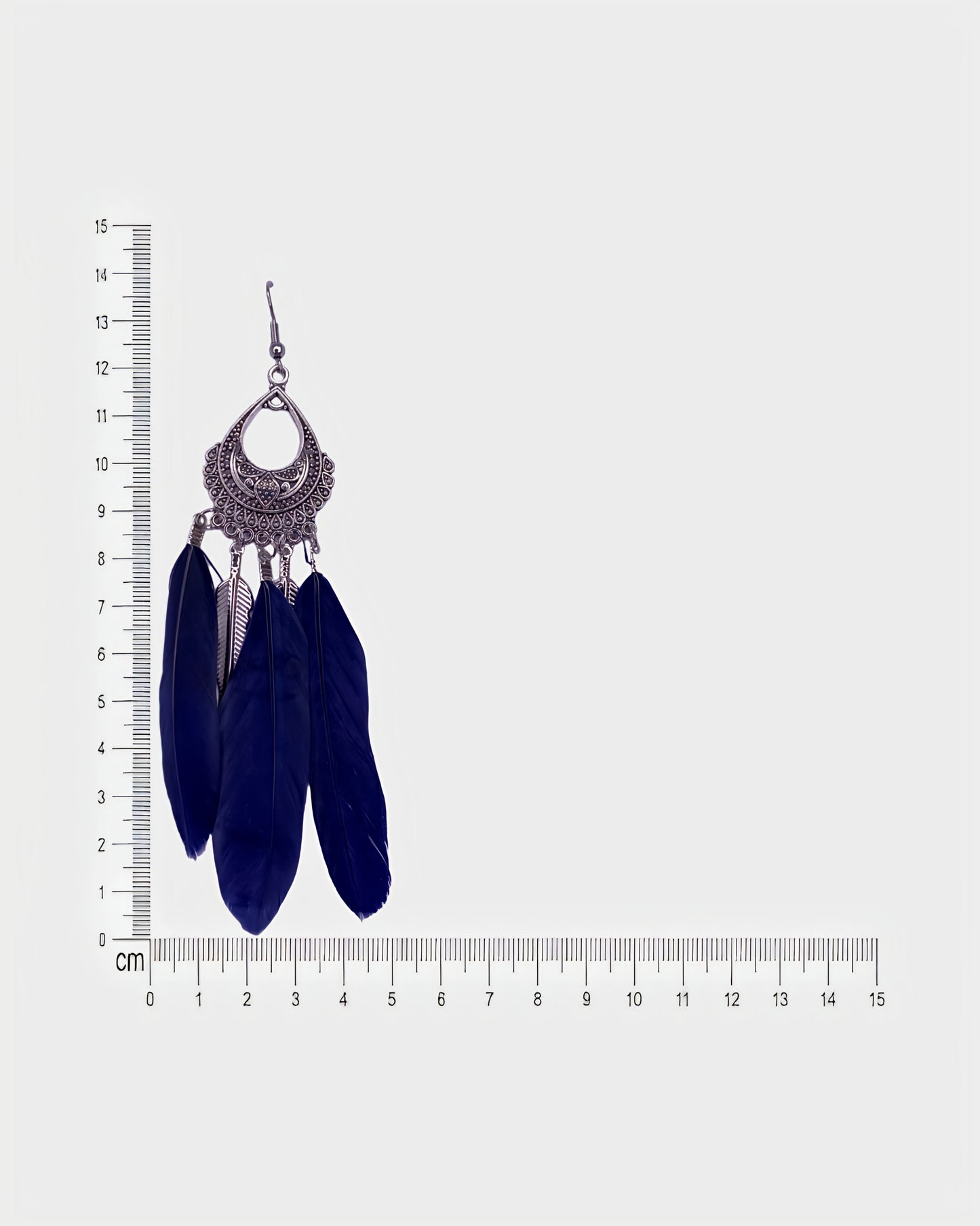 Silver Plated Blue Feather Danglers