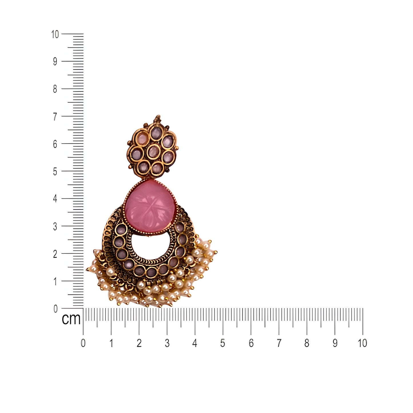 Ethnic Gold Plated Pearl Drop Earring for Women Chandbali Earring