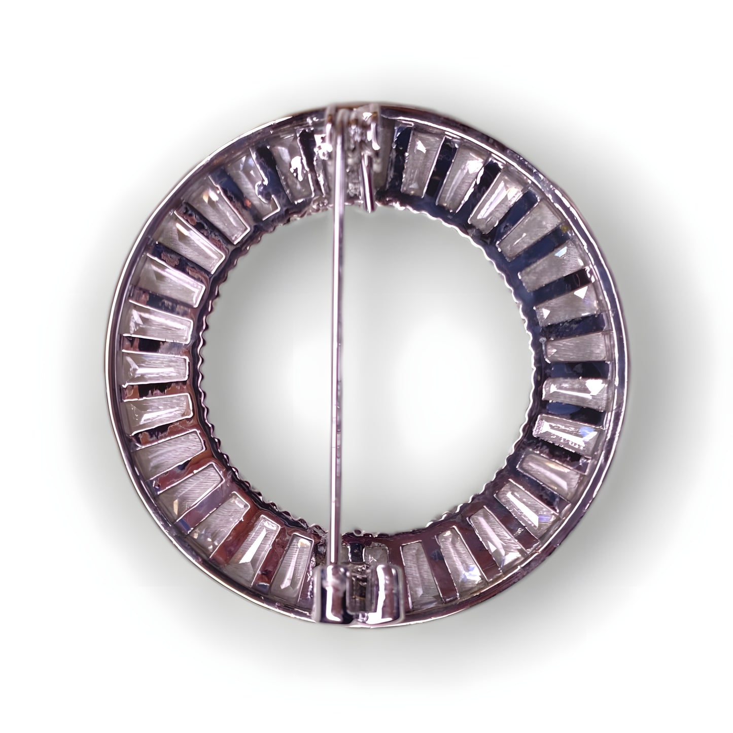 Circle Shaped Baguette Brooch