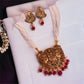 Women Gold-Plated, Off-White & Red Stone-Studded Necklace Set