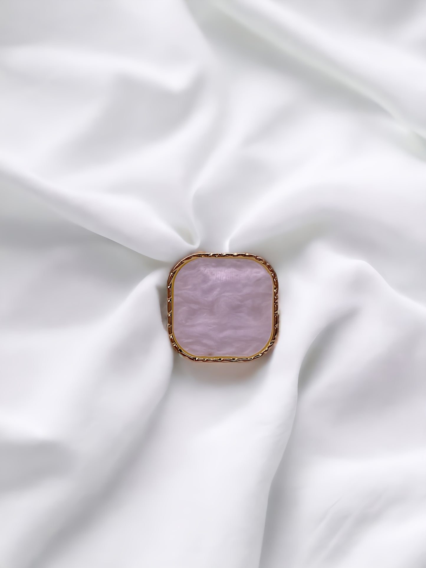 Square Look Resin Faux Shell Nail Palette Ring