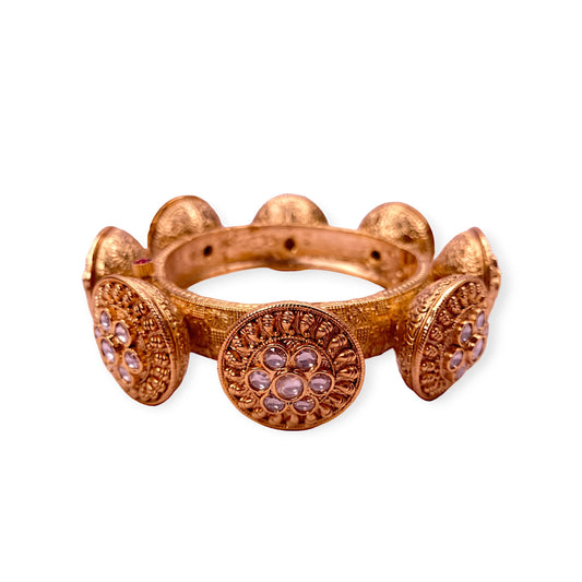 Royal Antique Polki Openable Kada Bangle Gold Plated