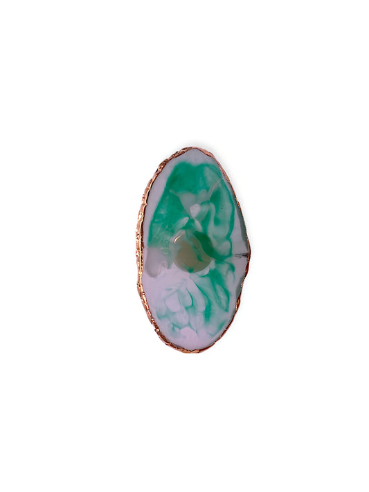 Resin Marble Nail Art Palette Ring