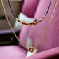 2-Layers GOLD Plated Jewelry with Dark Chain Necklace for Ladies