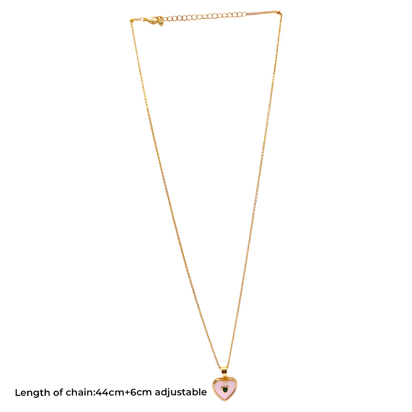 Golden Plated Heart Shape Chain Pendant with MOP