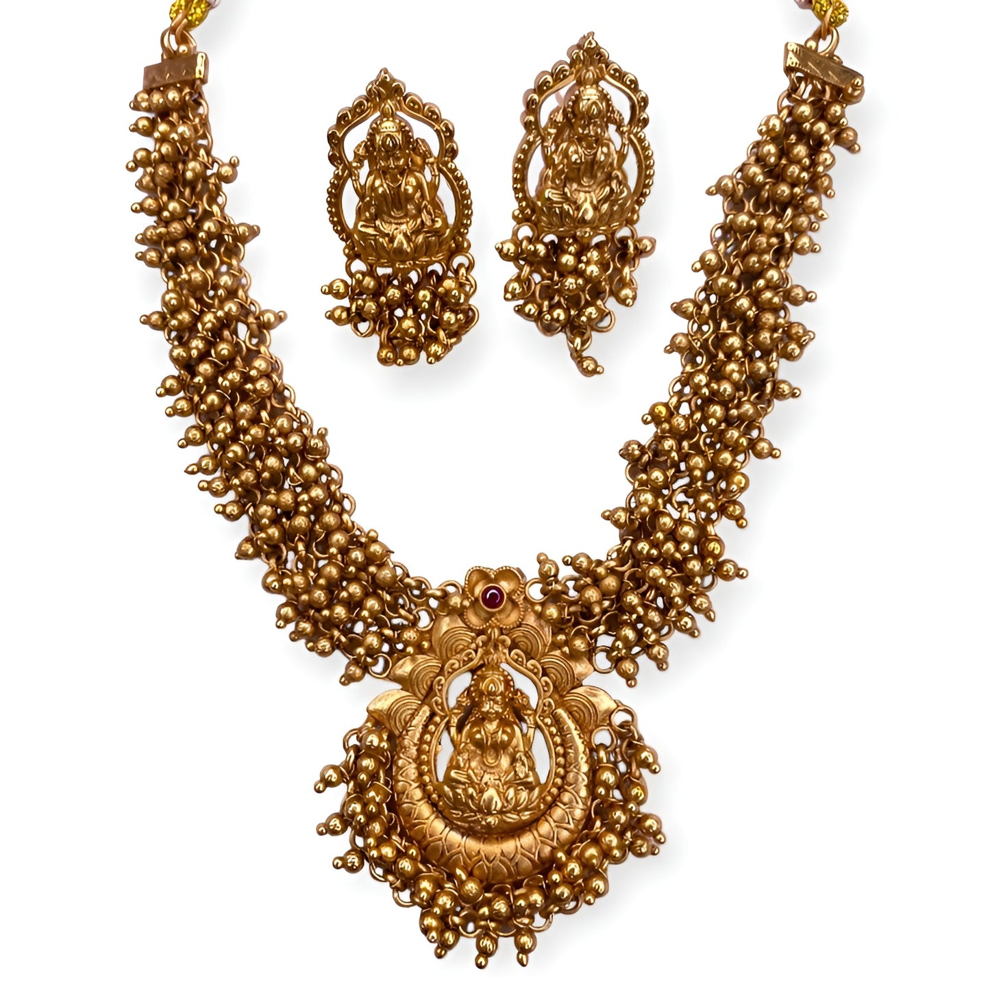 Antique Lakshmi Golden Beads Necklace Set