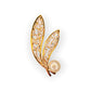 Feather and Pearl Brooch in Gold Plating