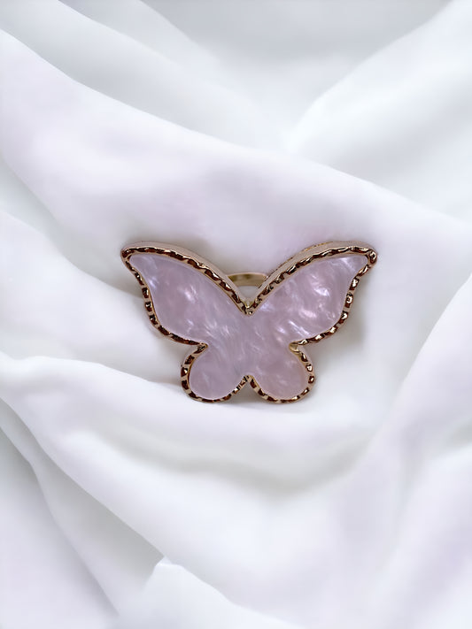 Butterfly Resin Stone Nail Palette Ring